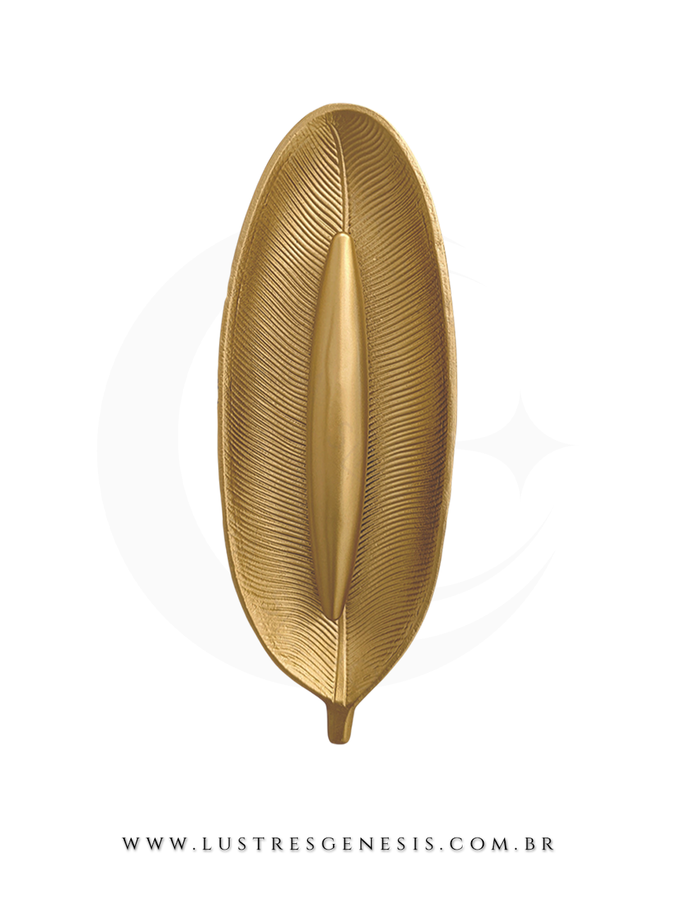 Arandela LED Minimalista Dourada Oval 40x14cm Bivolt para Sala Living Quarto Escadas e Corredor